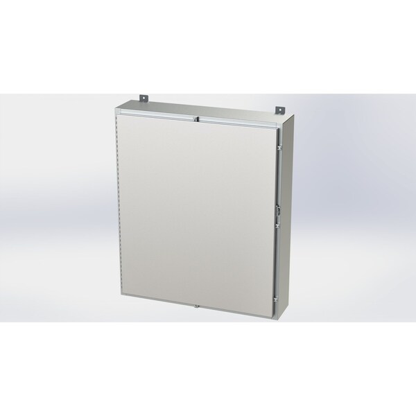Padlockable Hasp Electrical Enclosures, 42 in H, 8 in D, 36 in W, NEMA 4X, 304 Stainless Steel